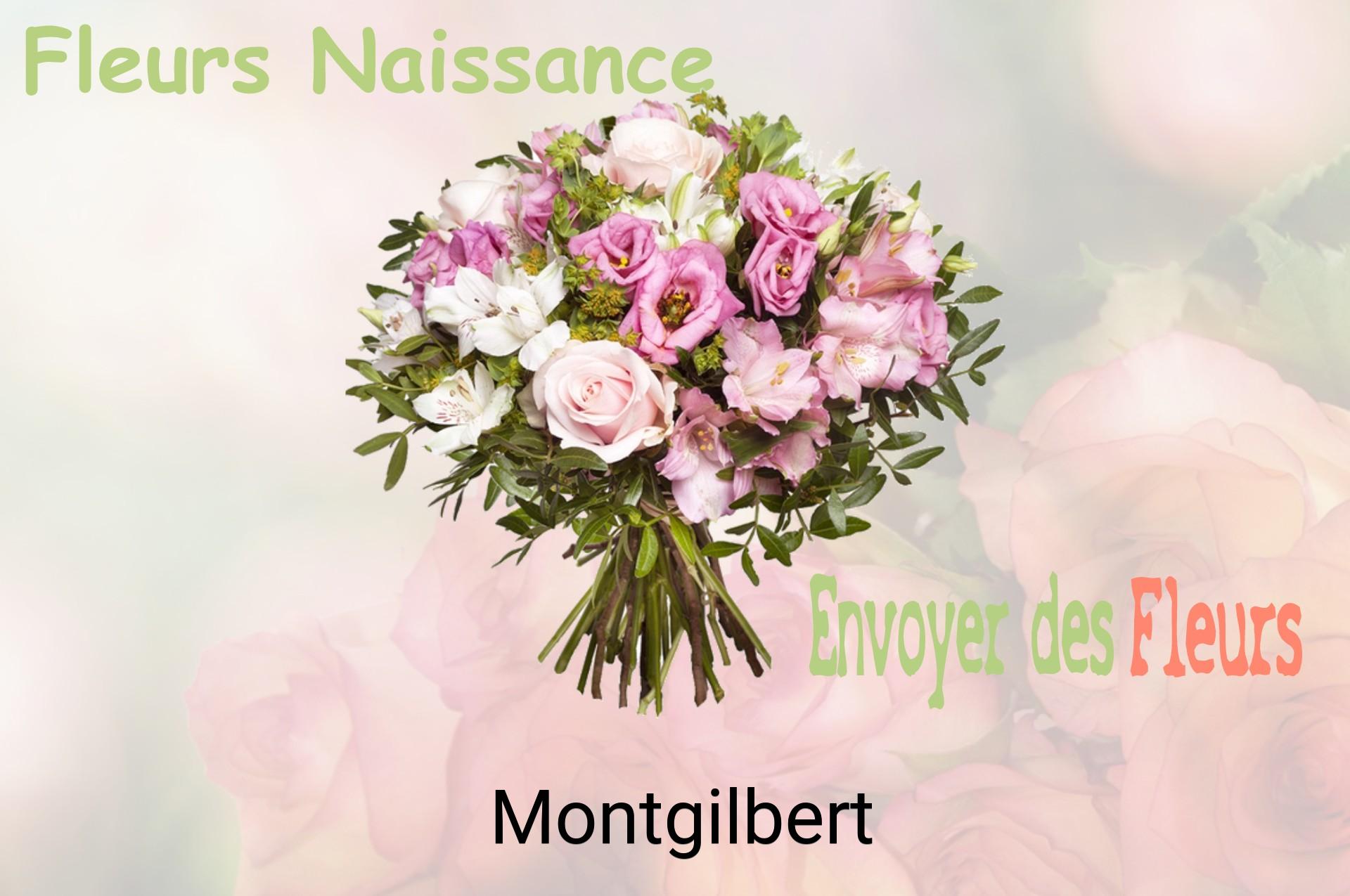Bouquet de fleurs de naissance livré à Montgilbert