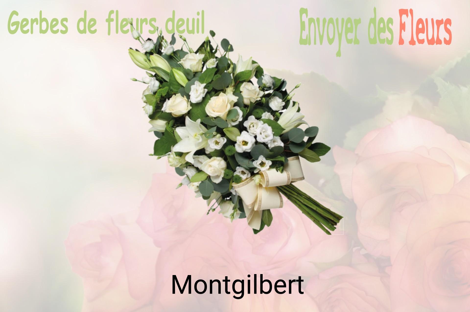 Gerbe de fleurs de deuil livrée à Montgilbert